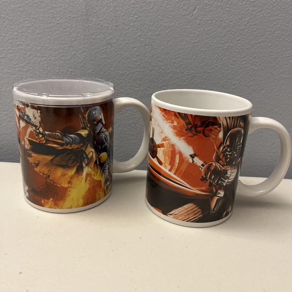 Set Of 2 Coffee Cup Mug STAR WARS Galerie 2011 Darth Vader Luke Skywalker New - Picture 1 of 6